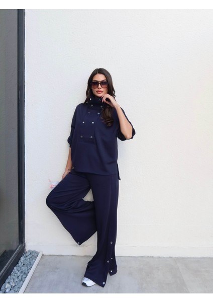 Dik Yaka Çıtçıtlı Modal Takım