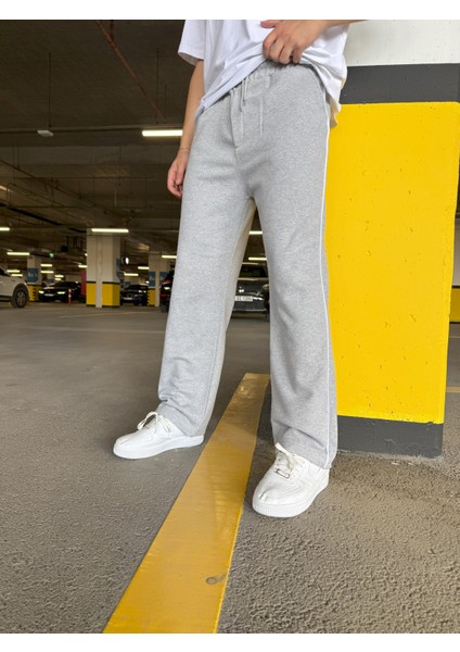 Erkek Şeritli Baskılı Oversize Baggy Eşofman