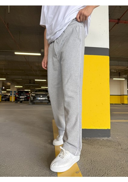 Erkek Şeritli Baskılı Oversize Baggy Eşofman