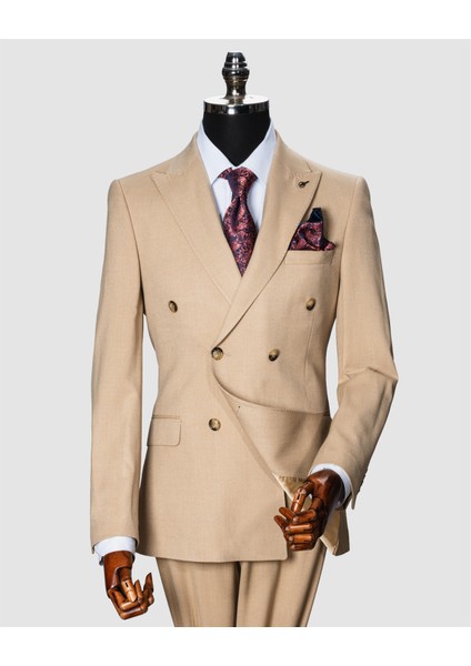 ECH.2351-2751 Kırcıllı Kumaş Kruvaze Takım Elbise