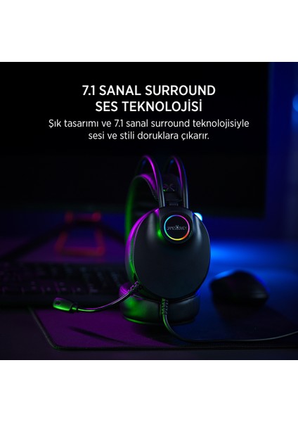 713 Rainbow 7.1 Siyah Gaming Kulaklık fiyatları