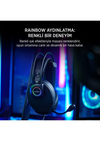 713 Rainbow 7.1 Siyah Gaming Kulaklık fırsatları