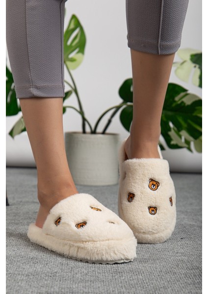 Unisex Kadın Ayıcık Desen Pofuduk Çeyiz Bohça Ev Terliği Ses Yapmaz Kaymaz Taban Ev Terlik fiyatları