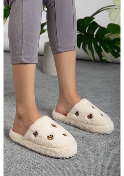 Unisex Kadın Ayıcık Desen Pofuduk Çeyiz Bohça Ev Terliği Ses Yapmaz Kaymaz Taban Ev Terlik fırsatları