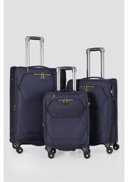 Ultra Hafif Körüklü Kumaş 3 Lü Valiz Seti