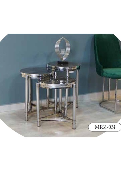 Mim Füme - Gümüş Mersedes Zigon Sehpa