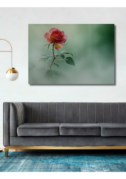 Pastel Tonlarda Gül Bahçesi Dekoratif Ahşap Ev/işyeri/ofis Kare Tablo