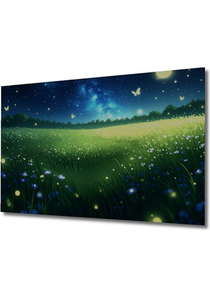 Gece Kelebekleri Çiçek Bahçesi Yağlı Boya Görünümlü Dekoratif Ahşap Ev/işyeri/ofis Kare Tablo fiyatları