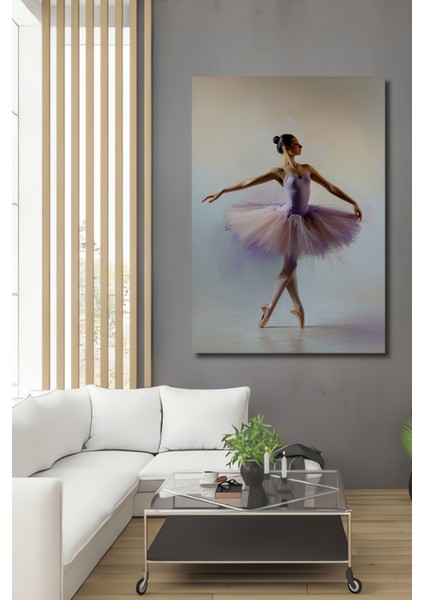 Balerin Zarafeti Yağlı Boya Görünümlü Dekoratif Ahşap Ev/işyeri/ofis Kare Tablo