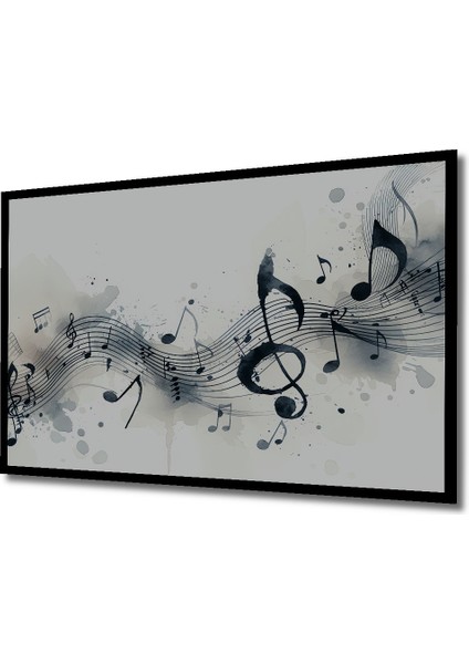 Çerçeve Görünümlü Müzik Notaları Sulu Boya Görünümlü Dekoratif Ahşap Ev/işyeri/ofis Kare Tablo fiyatları