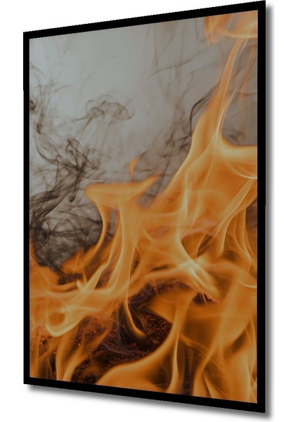 Çerçeve Görünümlü Ateş Dansı Yağlı Boya Görünümlü Dekoratif Ahşap Ev/işyeri/ofis Kare Tablo fiyatları