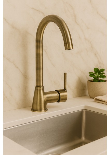 Eskitme Lüks Aç-Kapa Kuğu Eviye Bataryası Musluk