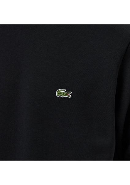 Erkek Klasik Fit Siyah Bisiklet Yaka Sweatshirt fırsatları