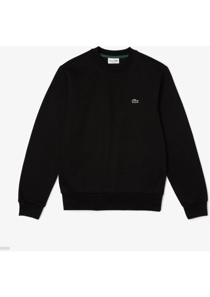 Erkek Klasik Fit Siyah Bisiklet Yaka Sweatshirt indirimleri