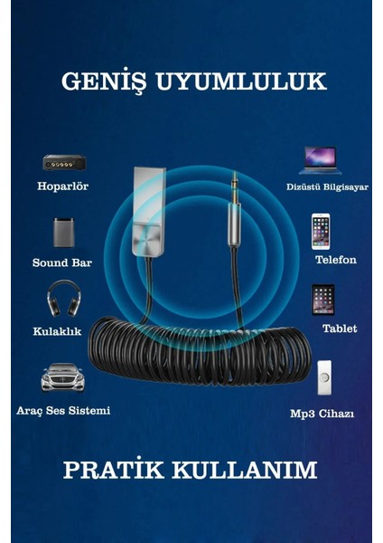 USB Aux Wireless Bluetooth Araç Kiti Bluetooth 5.1 Stereo Ses Alıcısı Aux 3.5 mm Bluetooth Adaptör fiyatları