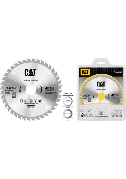 DA08002 184X30MM Ahşap Kesme Elmas, Daire Testere Bıçağı 40 Diş fiyatları