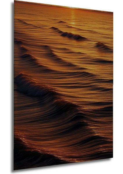 Altın Deniz Dalgaları Yağlı Boya Görünümlü Dekoratif Ahşap Ev/işyeri/ofis Kare Tablo modelleri