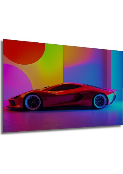 Neon Işıltılı Süper Araba Modern Sanat Dekoratif Ahşap Ev/işyeri/ofis Kare Tablo modelleri