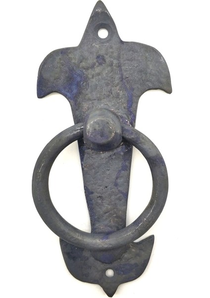 Antika Tarz Dekoratif Pirinç Lale Kapı Halkası - 165X70MM, Oksit