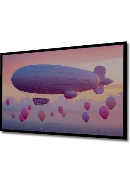 Çerçeve Görünümlü Pembe Zeplin Balonlar Modern Sanat Dekoratif Ahşap Ev/işyeri/ofis Kare Tablo fiyatları