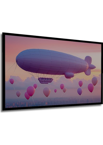 Çerçeve Görünümlü Pembe Zeplin Balonlar Modern Sanat Dekoratif Ahşap Ev/işyeri/ofis Kare Tablo modelleri