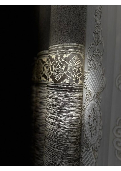 Nivemeshome Likya FT632120 V-2503 Antrasit 1/3 Sık Pileli Fon Perde Apm