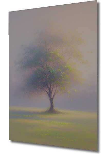 Huzurlu Ağaç Pastel Boya Görünümlü Ev/işyeri/ofis Dekoratif Ahşap Kare Tablo fiyatları