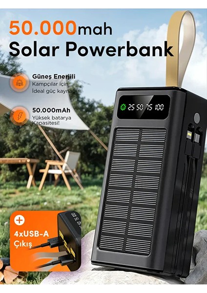 Linkage Lkp-47 50000MAH Solar Powerbank | Güneş Enerjili Taşınabilir Şarj Aleti | LCD Ekranlı, Çoklu Kablolu fırsatları
