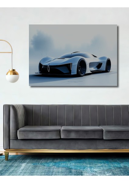 Fütüristik Beyaz Araba Modern Sanat Dekoratif Ahşap Ev/işyeri/ofis Kare Tablo