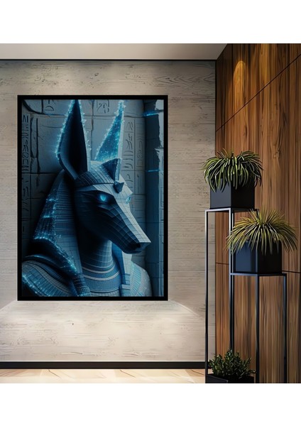 Çerçeve Görünümlü Dijital Anubis Görünümlü Dekoratif Ahşap Ev/işyeri/ofis Kare Tablo