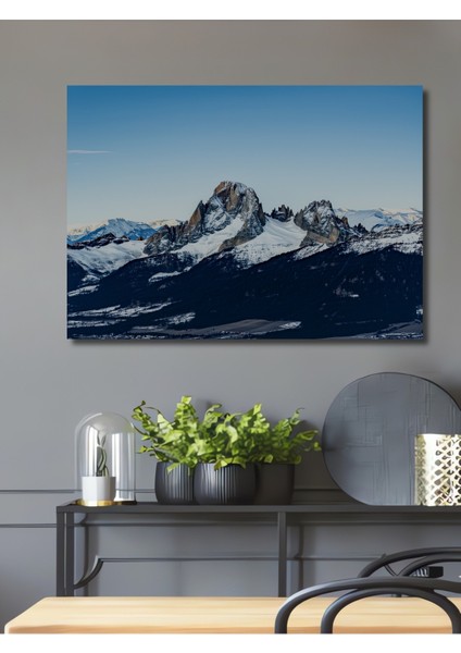 Muhteşem Dolomitler Sulu Boya Görünümlü Dekoratif Ahşap Ev/işyeri/ofis Kare Tablo