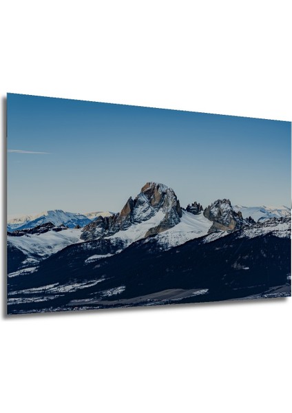 Muhteşem Dolomitler Sulu Boya Görünümlü Dekoratif Ahşap Ev/işyeri/ofis Kare Tablo modelleri