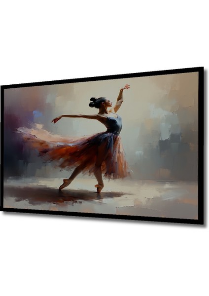 Çerçeve Görünümlü Balerin Zarafeti Yağlı Boya Görünümlü Dekoratif Ahşap Ev/işyeri/ofis Kare Tablo fiyatları