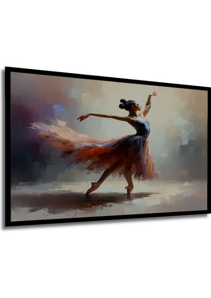 Çerçeve Görünümlü Balerin Zarafeti Yağlı Boya Görünümlü Dekoratif Ahşap Ev/işyeri/ofis Kare Tablo modelleri