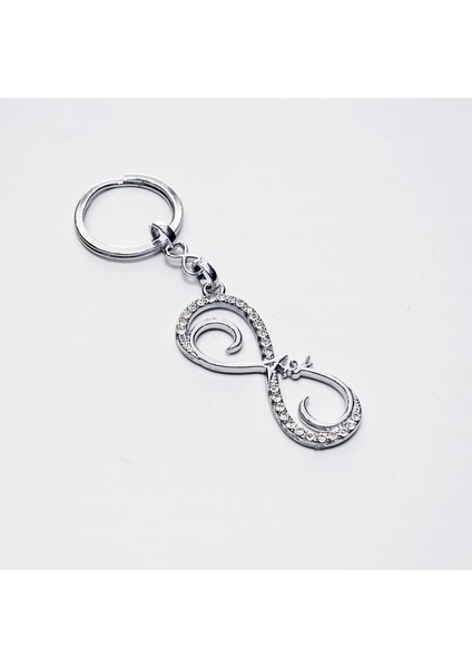 Anahtarlık Çanta Aksessuarı Taşlı Sonsuzluk Simgesi Anahtarlik