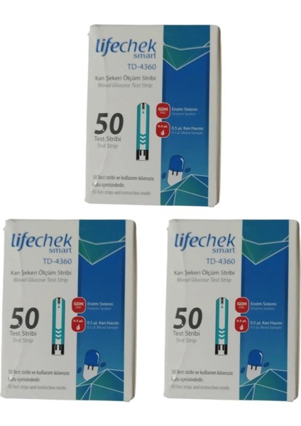 Smart TD-4360 Kan Şekeri Ölçüm Stribi 50 Adet 3 Adet