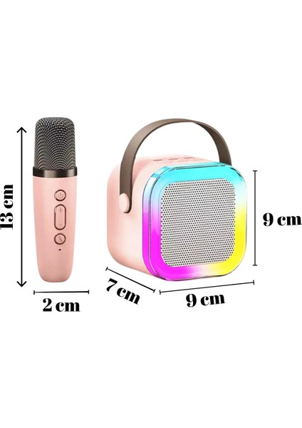 Rgb Taşınabilir 2 Mikrofonlu Karaoke Seti Ktv Bluetooth Çift Mikrofonlu Hoparlörlü Karaoke Set modelleri