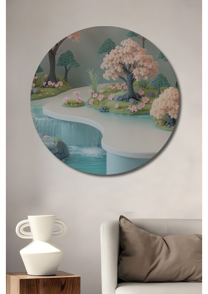 Pastel Rüya Bahçesi Dekoratif Ahşap Dekoratif Ev/işyeri/ofis Yuvarlak Tablo