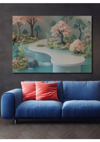 Pastel Rüya Bahçesi Dekoratif Ahşap Dekoratif Ev/işyeri/ofis Kare Tablo