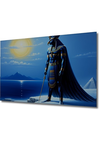 Horus Tanrısı Yağlı Boya Görünümlü Dekoratif Ahşap Ev/işyeri/ofis Kare Tablo fiyatları