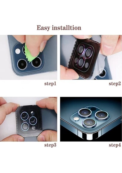(Kaliteyi Bozmaz) iPhone 12 Pro Max Uyumlu Safir Kamera Lens Koruyucu Takma Aparatlı Kolay Kurulum fiyatları