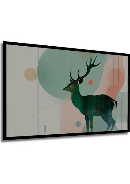 Çerçeve Görünümlü Pastel Tonlarda Geyik Modern Sanat Dekoratif Ahşap Ev/işyeri/ofis Kare Tablo modelleri