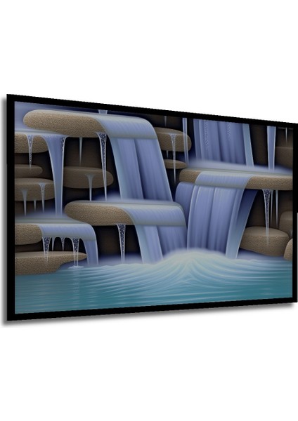 Çerçeve Görünümlü Cennetten Akan Şelale Yağlı Boya Görünümlü Dekoratif Ahşap Işyeri/ofis Kare Tablo modelleri