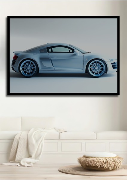Çerçeve Görünümlü Audi R8 Rüya Arabası Dekoratif Ahşap Ev/işyeri/ofis Kare Tablo