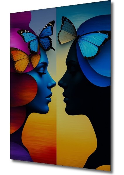 Kelebek Rüyası Yağlı Boya Görünümlü Dekoratif Ahşap Ev/işyeri/ofis Kare Tablo fiyatları