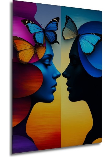 Kelebek Rüyası Yağlı Boya Görünümlü Dekoratif Ahşap Ev/işyeri/ofis Kare Tablo modelleri