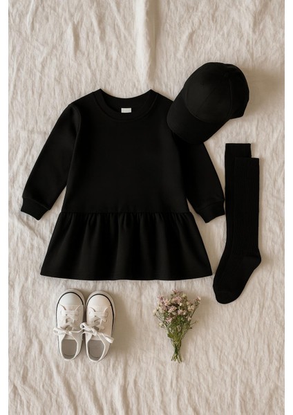 Kız Çocuk Mevsimlik Elbise Siyah