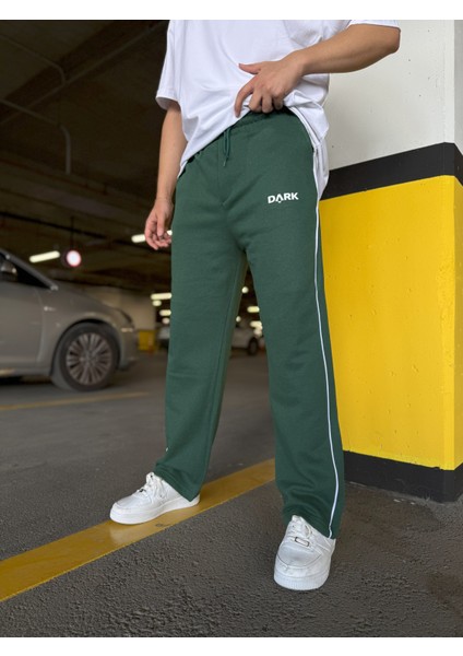 Erkek Şeritli Baskılı Oversize Baggy Eşofman