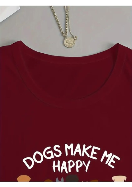 Kadın Uzun Kollu Bisiklet Yaka Köpek Resimli Viskon Bluz fırsatları