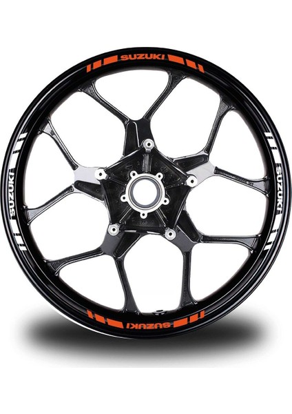 Suzukı Yazılı Kısa Dış Şerit 16'lı Çift Renk Jant Sticker Modeli